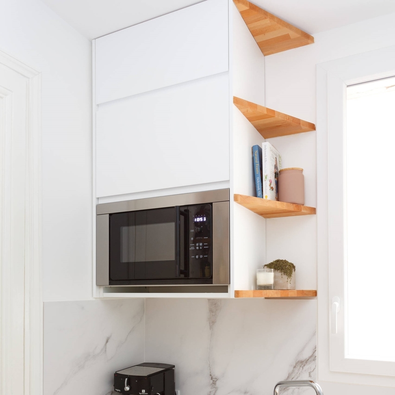 El nuevo profesional diseña el fabricante blanco de las puertas de armario de cocina de la melamina de los armarios de cocina modernos por encargo