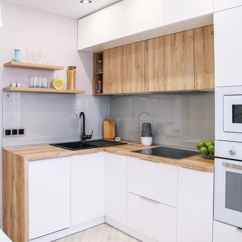 El nuevo profesional diseña el fabricante blanco de las puertas de armario de cocina de la melamina de los armarios de cocina modernos por encargo