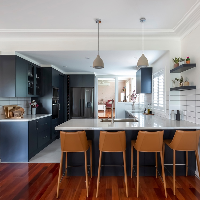 Armarios modernos de Matte Black Color de la cocina completa del PVC para el armario de cocina de los muebles de la cocina