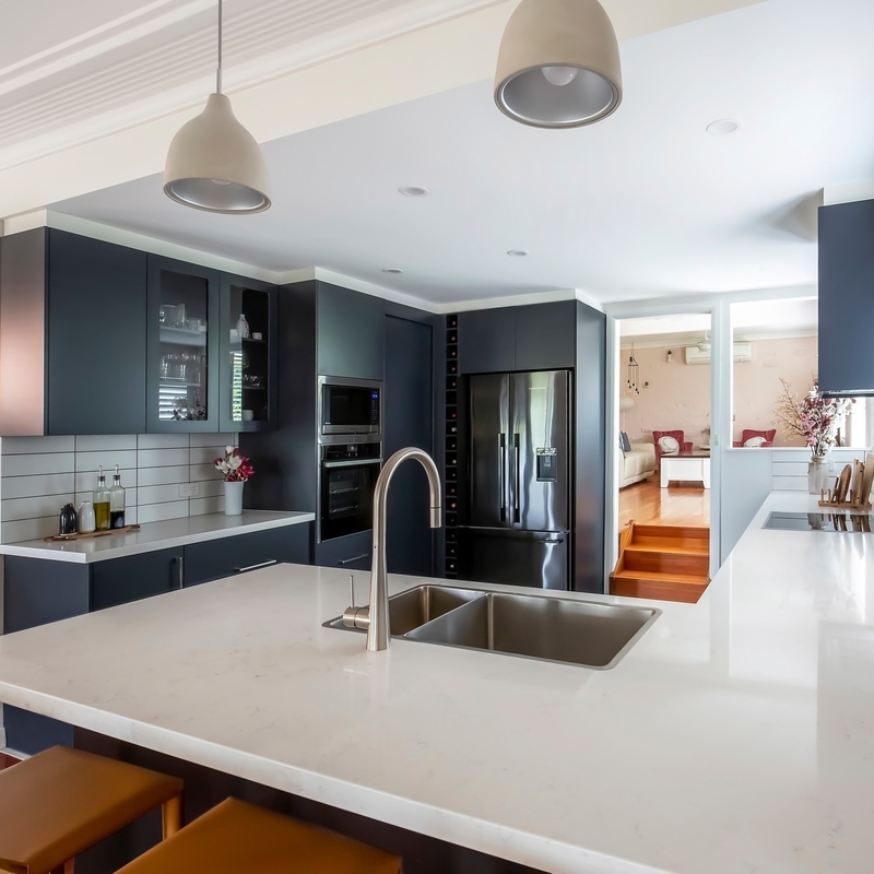 Armarios modernos de Matte Black Color de la cocina completa del PVC para el armario de cocina de los muebles de la cocina