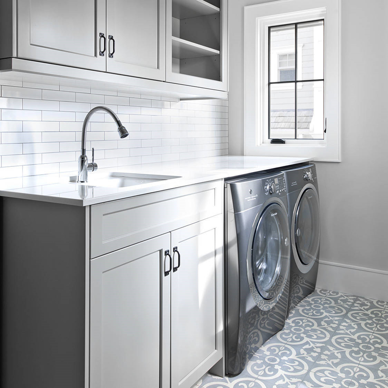 Gabinete de almacenamiento de encargo del lavadero con la luz Gray Shaker Modern Bathroom Vanity del fregadero