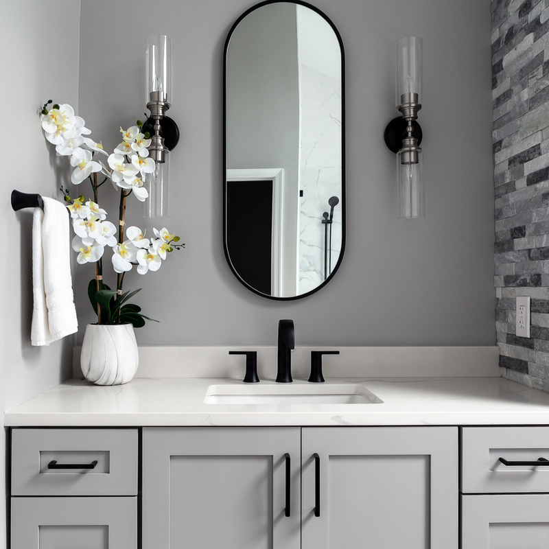 Unidades neutrales de lujo de Grey Shaker Style Lacquer Bathroom Vanity combinadas con 2 puertas 6 cajones