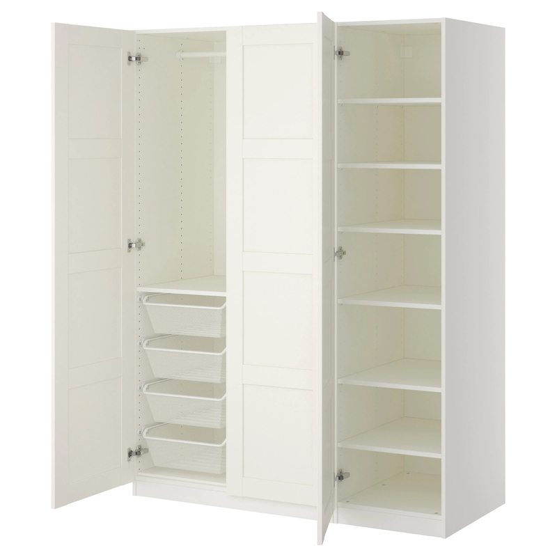 Guardarropa blanco de lujo lleno del Armoire de la puerta de oscilación del MDF del dormitorio de almacenamiento del hotel modular del gabinete