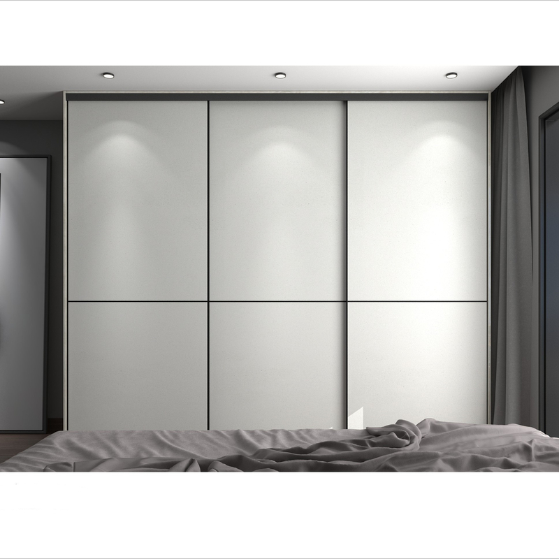 Puerta blanca de Grey Wardrobe Multi Color Sliding de la melamina de madera de la pintura moderna