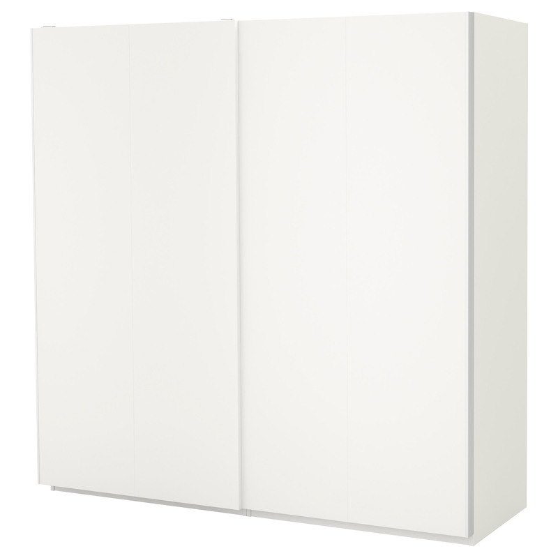 Matte White Cream Flat Panel laquea almacenamiento del dormitorio del paño del armario del guardarropa de la puerta deslizante
