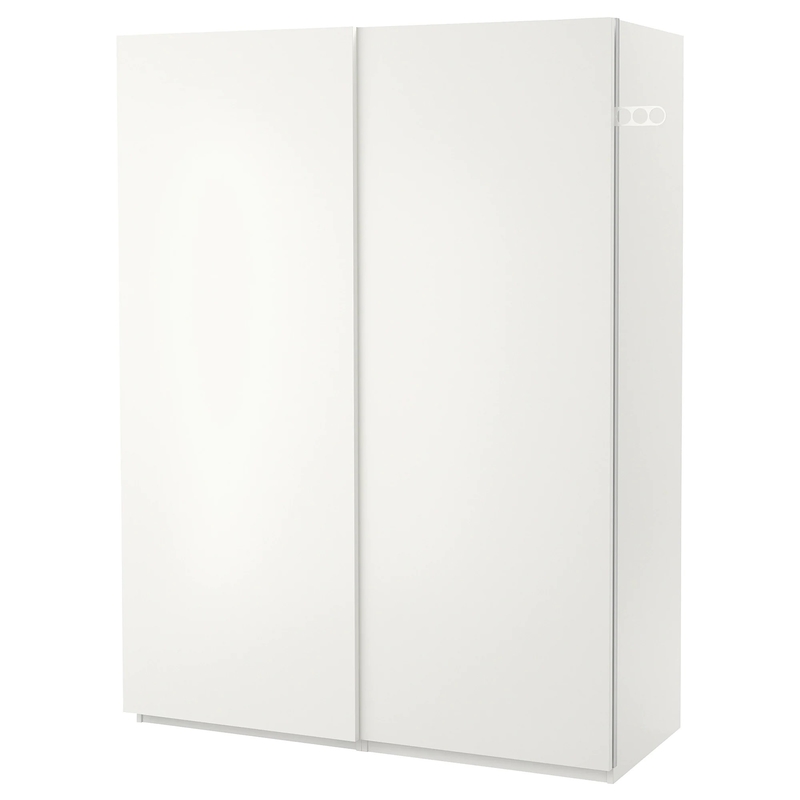 Matte White Cream Flat Panel laquea almacenamiento del dormitorio del paño del armario del guardarropa de la puerta deslizante