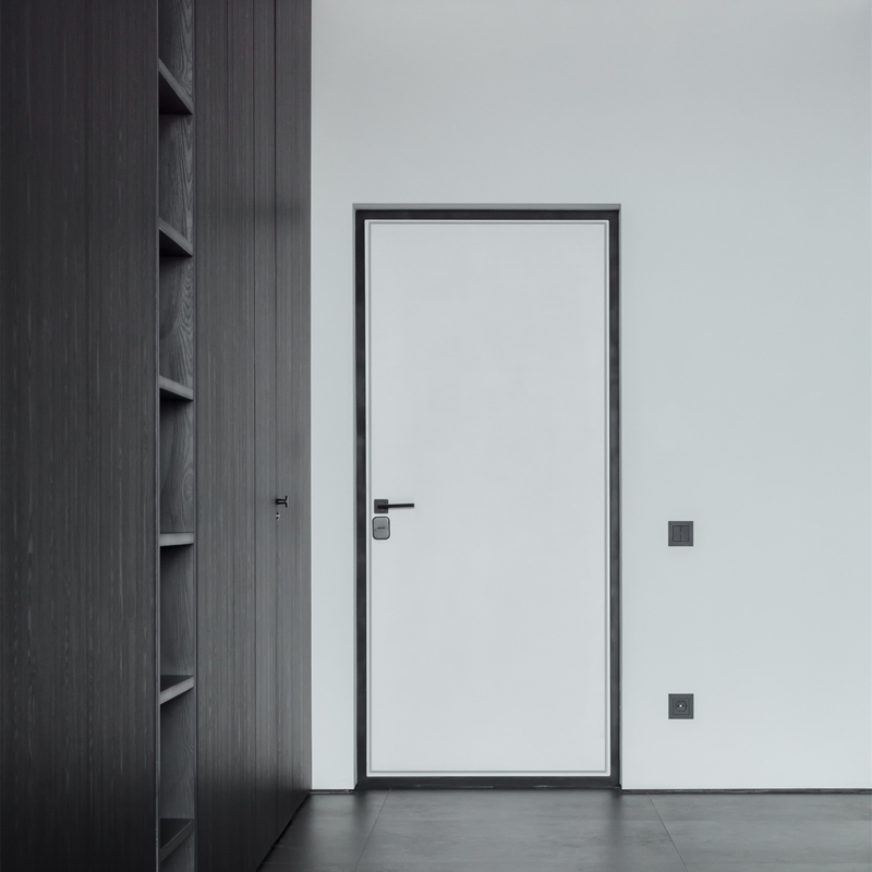 Las puertas interiores de madera del dormitorio de la melamina artesonan la cartilla blanca de la base sólida moderna