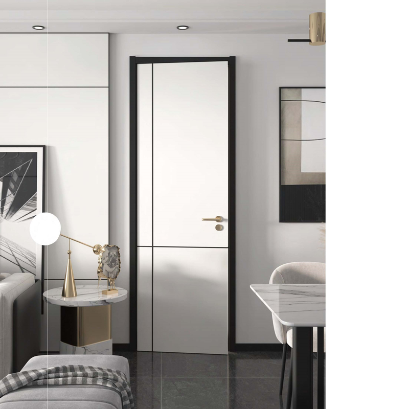 Las puertas interiores de madera del dormitorio de la melamina artesonan la cartilla blanca de la base sólida moderna