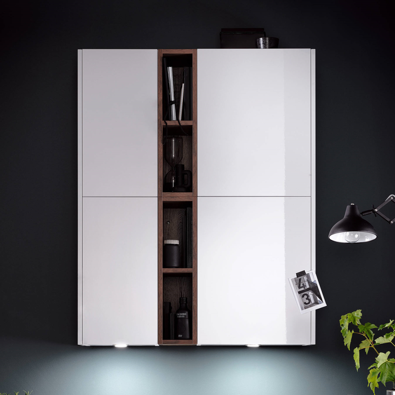Muebles modulares de los gabinetes de cocina de la chapa de la madera del MDF de la cocina pequeña en uno con el sistema de la isla
