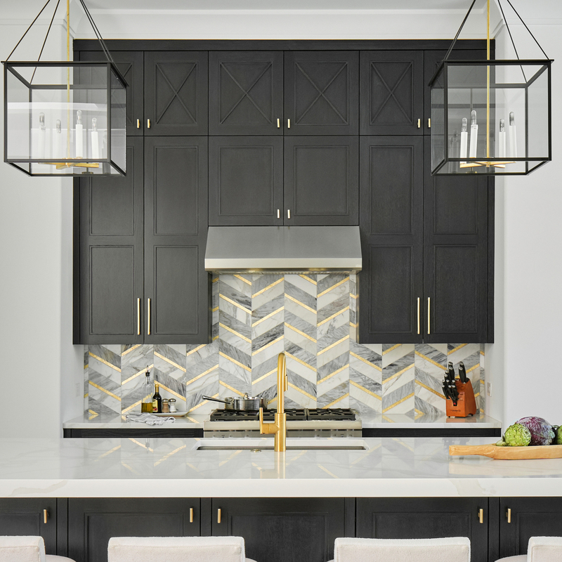 Manija de oro de alta calidad moderna americana Shaker Kitchen Cabinets Complete Sets negro cercano suave con la isla